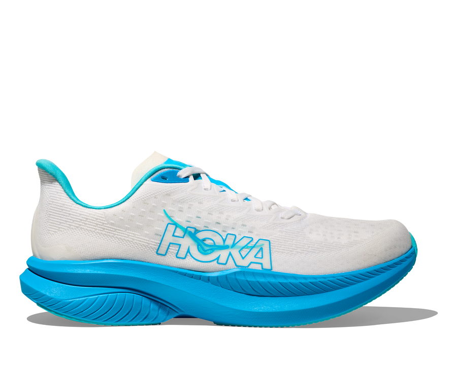 MEN'S HOKA MACH 6 | WHITE / SKYWARD BLUE