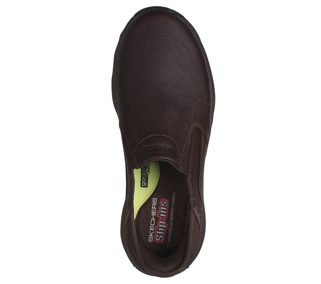 MEN'S SKECHERS SLIP-INS RELAXED FIT CRASTER-LANIGAN | RED / BROWN