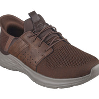 MEN'S SKECHERS SLIP-INS RELAXED GARNER-NEWICK | DARK BROWN