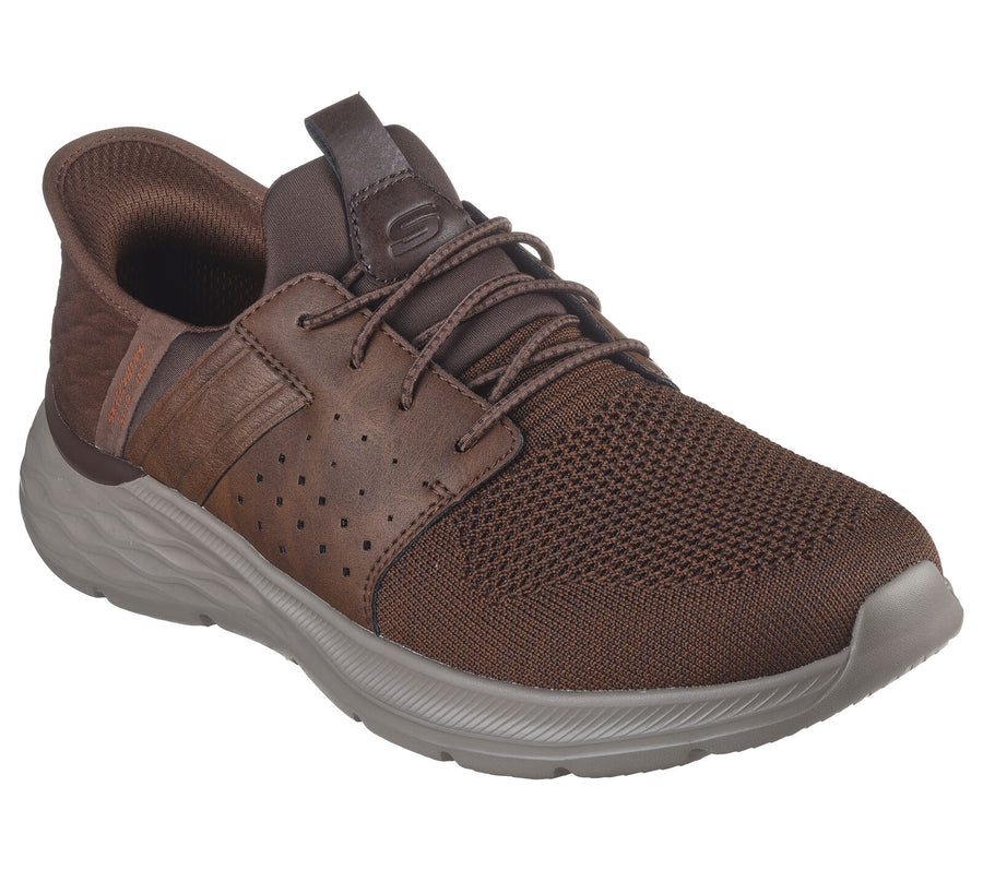 MEN'S SKECHERS SLIP-INS RELAXED GARNER-NEWICK | DARK BROWN