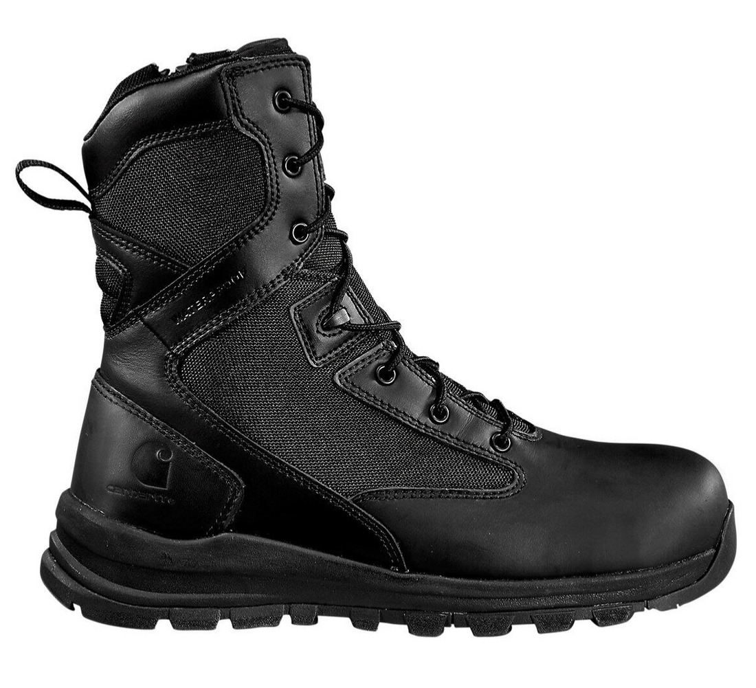 MEN'S CARHARTT GILMORE WATERPROOF 8-INCH SIDE ZIP BOOT | BLACK