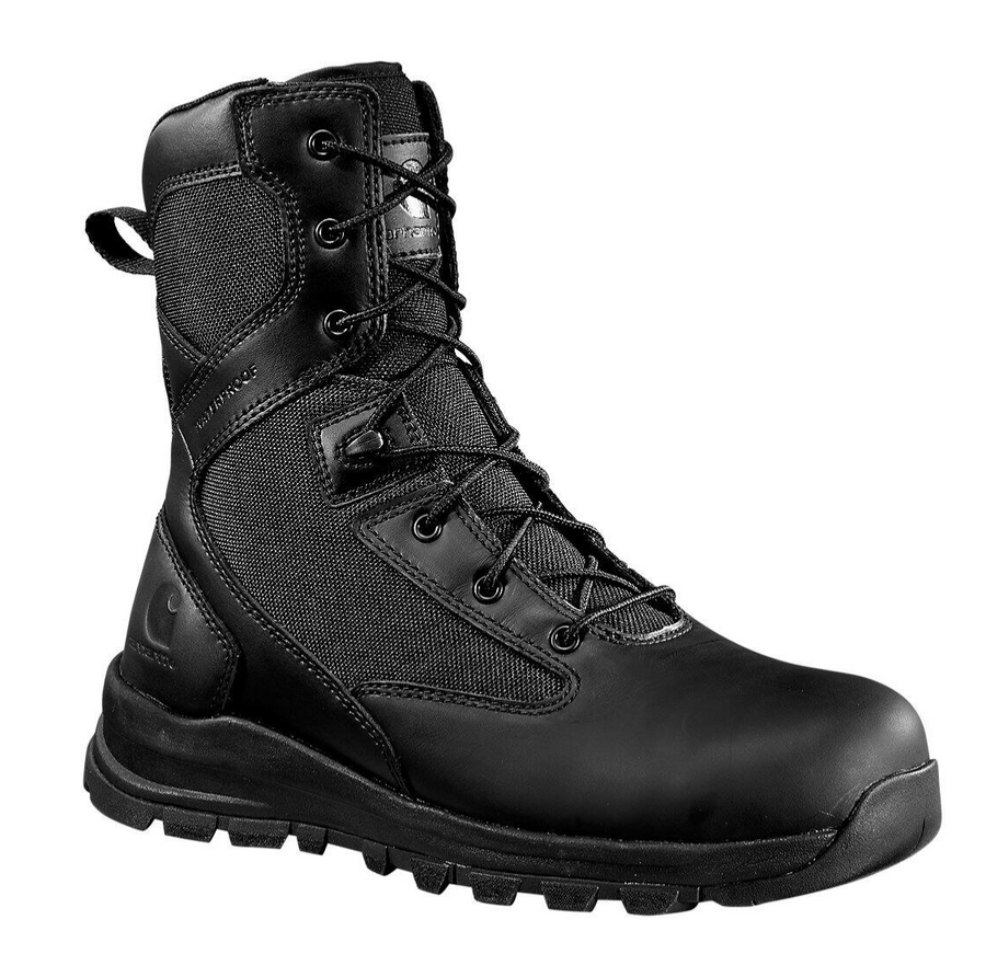 MEN'S CARHARTT GILMORE WATERPROOF 8-INCH SIDE ZIP BOOT | BLACK
