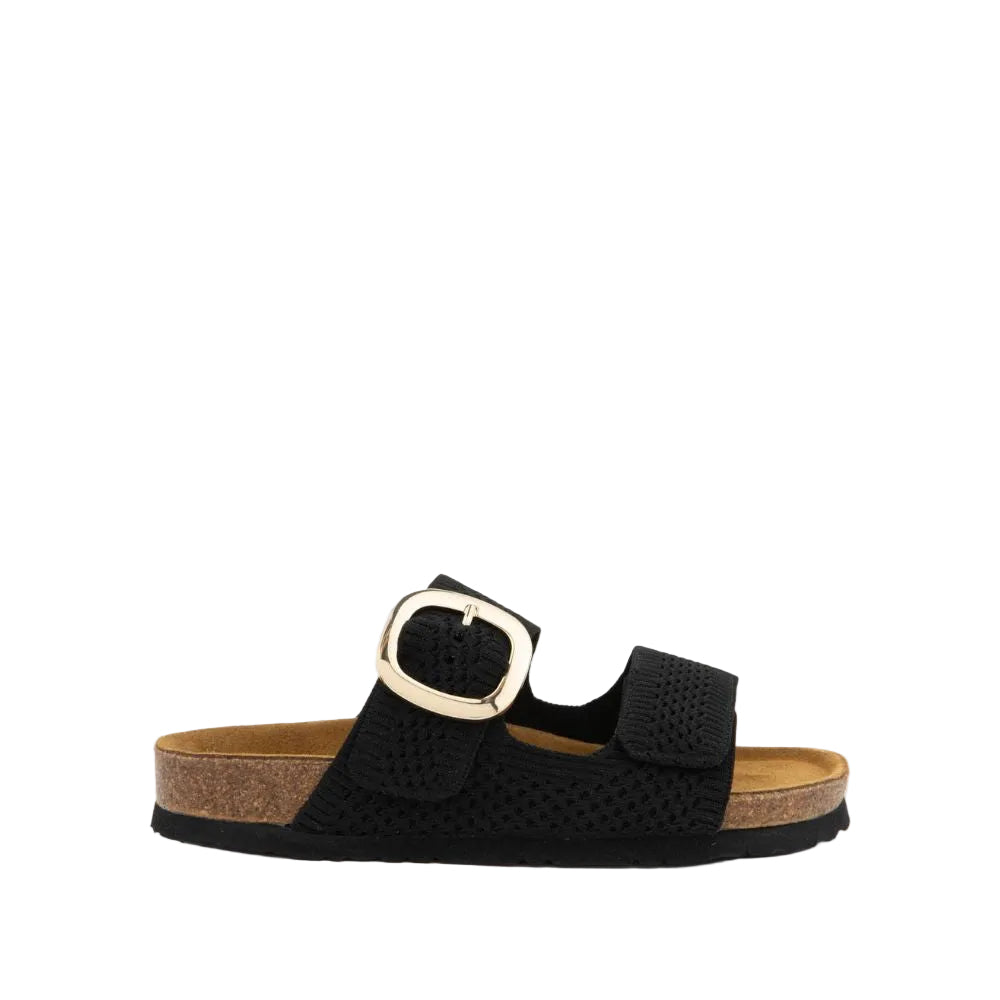 WOMENS NAOT MIAMI SANDAL | BLACK KNIT FABRIC
