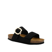 WOMENS NAOT MIAMI SANDAL | BLACK KNIT FABRIC