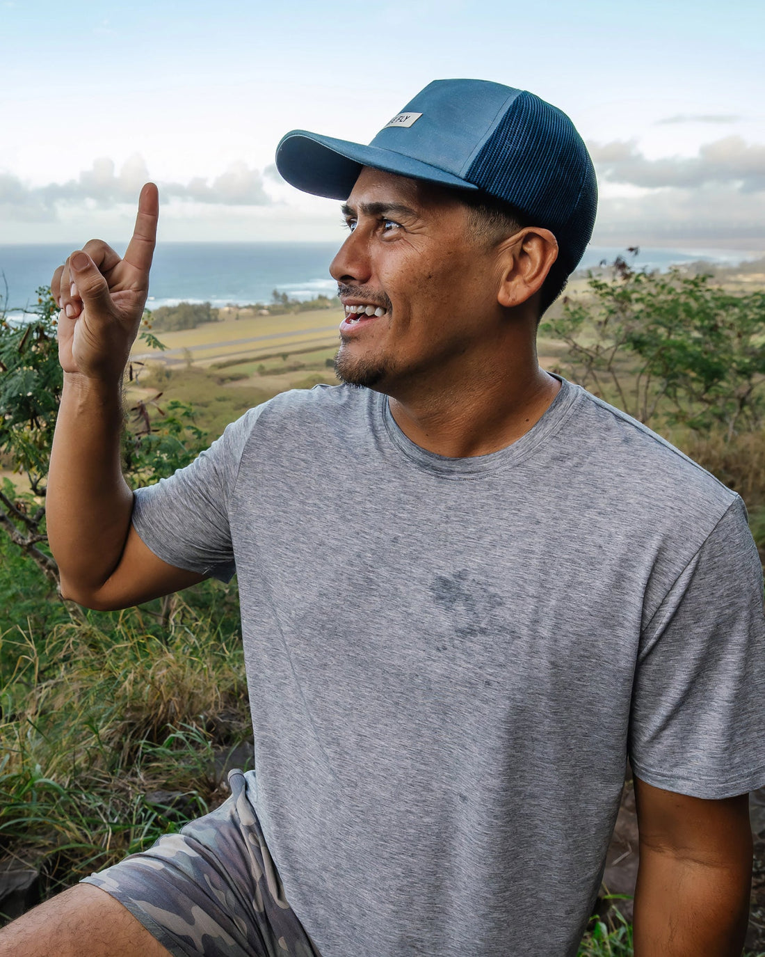 MEN'S FREEFLY REVERB PACKABLE TRUCKER HAT | PACIFIC BLUE