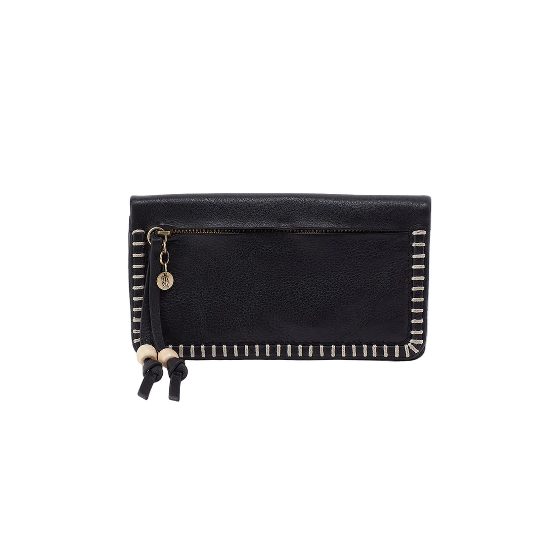 HOBO LUMEN CONTINENTAL WALLET CLOUD LEATHER | BLACK
