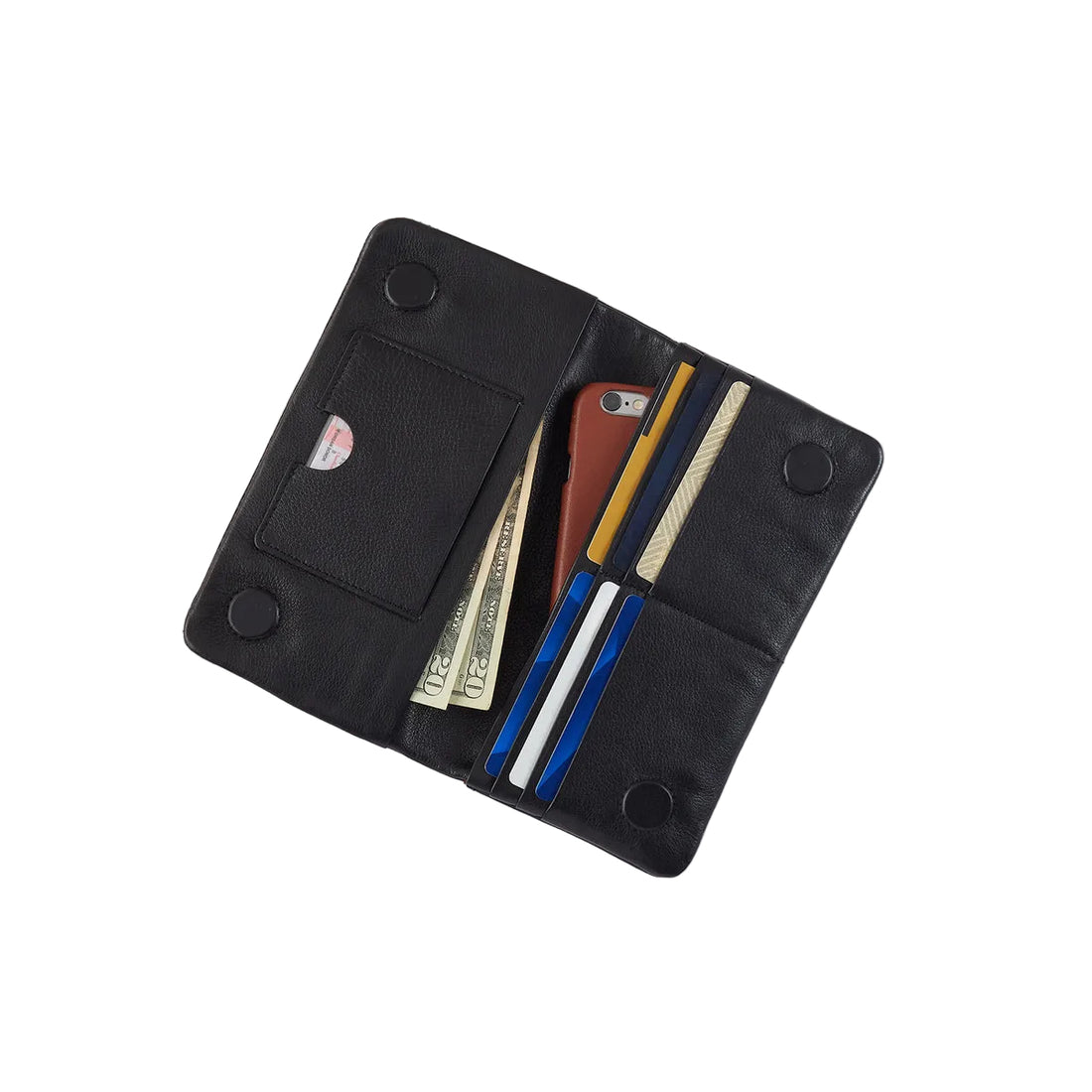 HOBO LUMEN CONTINENTAL WALLET CLOUD LEATHER | BLACK