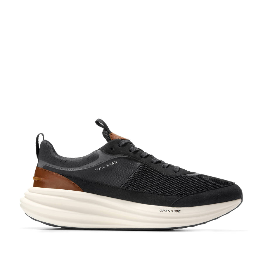 MEN'S COLE HAAN ORIGINALGRAND QUADSTREAK RUNNING SNEAKER | BLACK / BRITISH TAN / IVORY