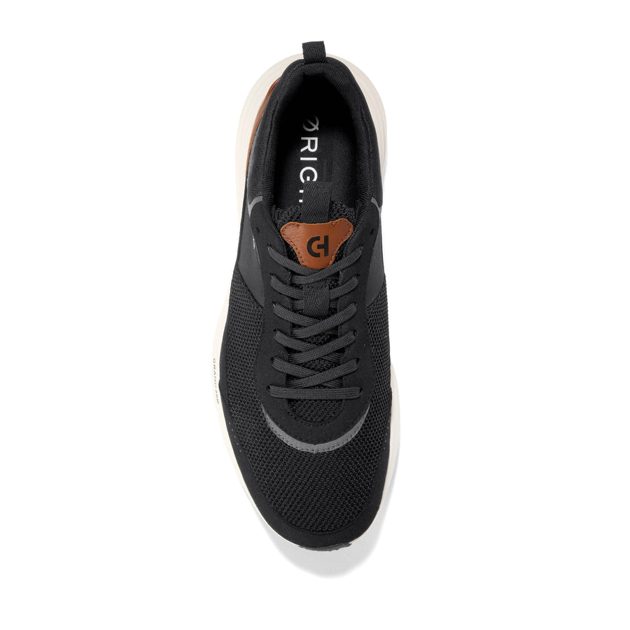 MEN'S COLE HAAN ORIGINALGRAND QUADSTREAK RUNNING SNEAKER | BLACK / BRITISH TAN / IVORY