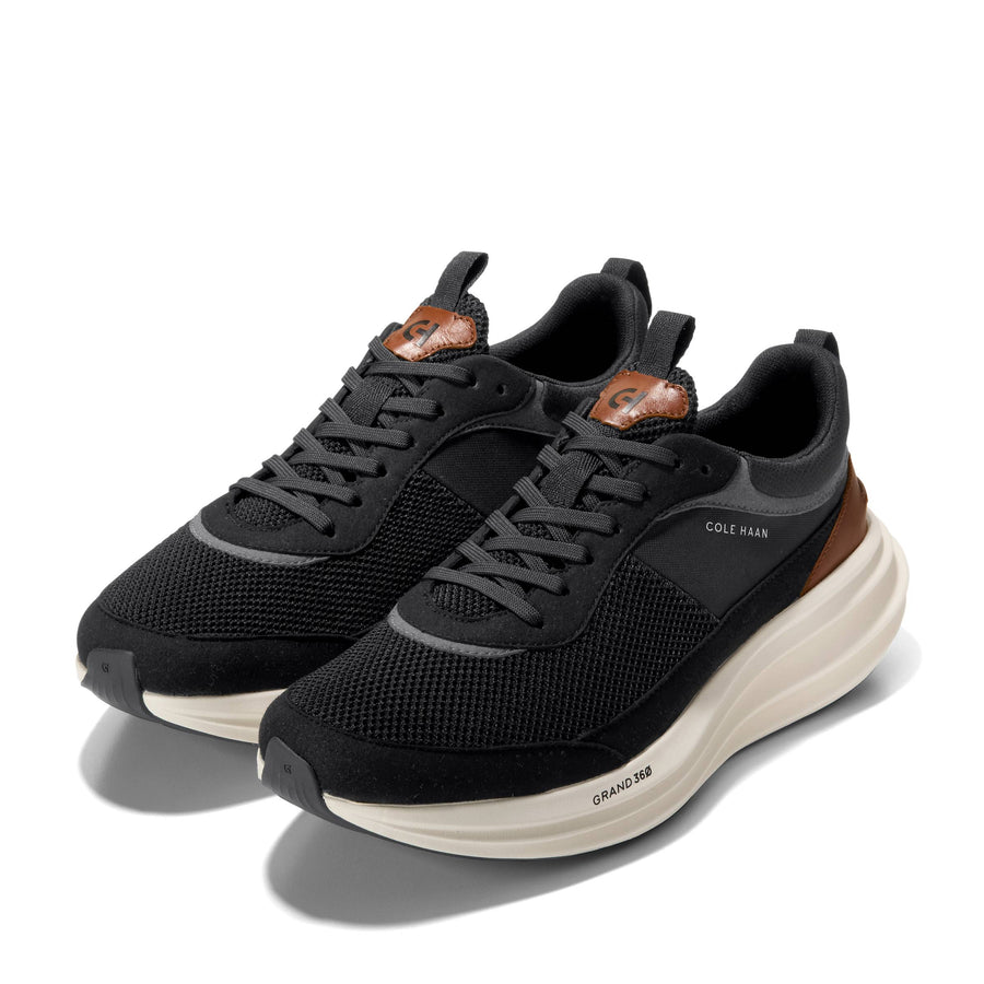 MEN'S COLE HAAN ORIGINALGRAND QUADSTREAK RUNNING SNEAKER | BLACK / BRITISH TAN / IVORY