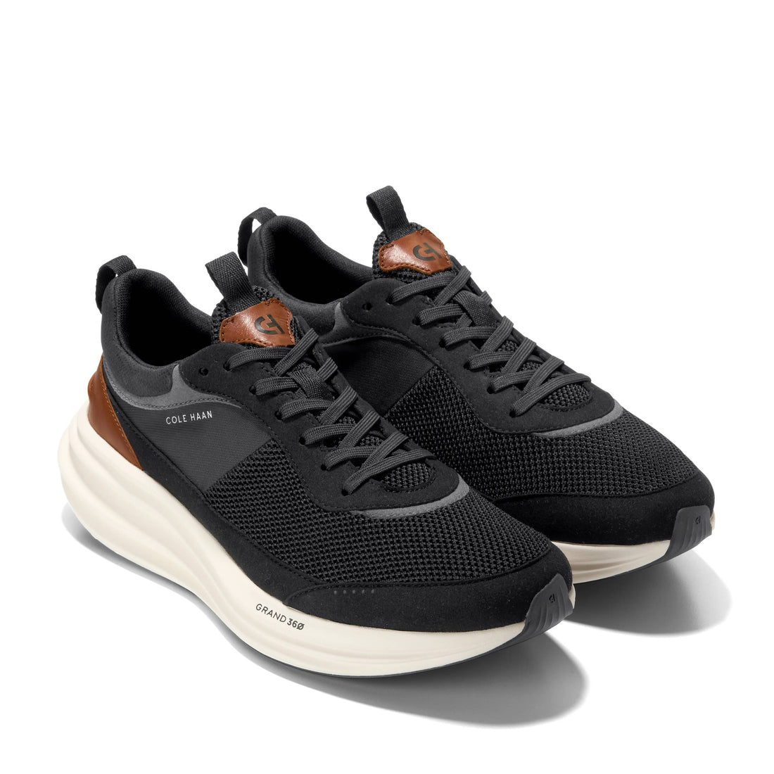 MEN'S COLE HAAN ORIGINALGRAND QUADSTREAK RUNNING SNEAKER | BLACK / BRITISH TAN / IVORY