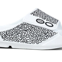 MEN'S OOFOS OOAHH SPORT FLEX LIMITED SLIDE | WHITE LABYRINTH