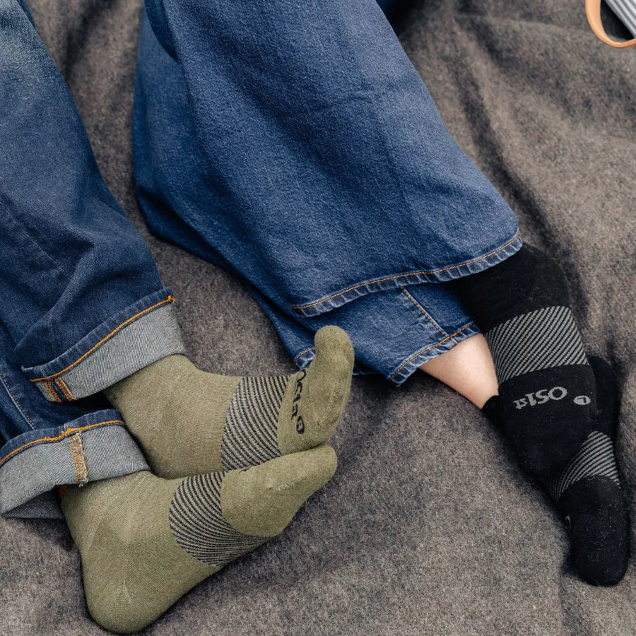 OS1ST MERINO WOOL WICKED COMFORT CREW SOCKS | BLACK