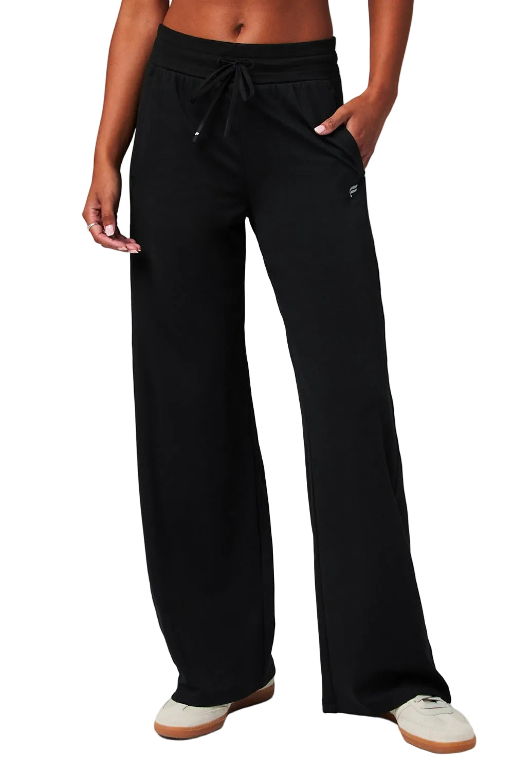 WOMEN'S FABLETICS CLOUD JERSEY WIDE LEG PANT | BLACK