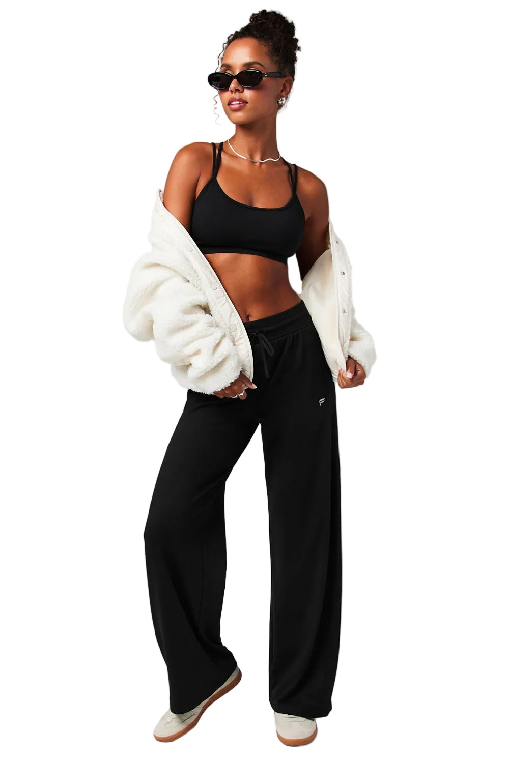 WOMEN'S FABLETICS CLOUD JERSEY WIDE LEG PANT | BLACK