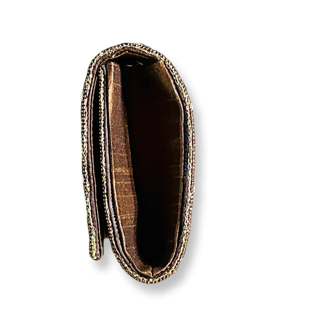 WOMEN'S DAVID JEFFERY HANDBAG | GOLD BEADED PEARL CLUTCH WITH CHAIN STRAP