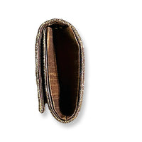 WOMEN'S DAVID JEFFERY HANDBAG | GOLD BEADED PEARL CLUTCH WITH CHAIN STRAP