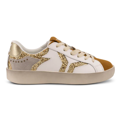 WOMEN'S C.O.B by CULTURE OF BRAVE PLAY LEATHER SNEAKER | GOLD / GLITTER WINGS