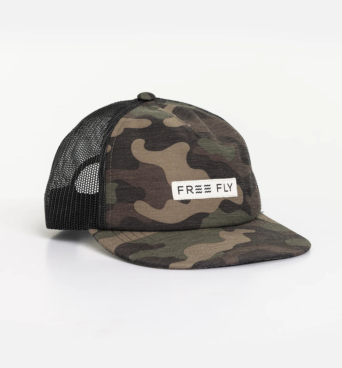 MEN'S FREEFLY REVERB PACKABLE TRUCKER HAT | WOODLAND CAMO PRINT