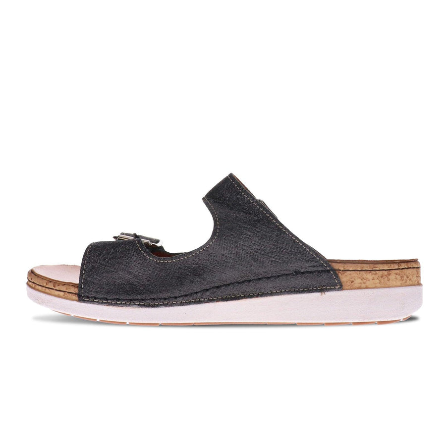 WOMEN'S REVERE BRIGHTON SANDAL | BLACK LINEN