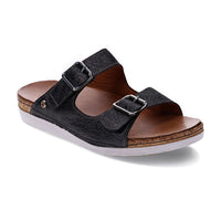 WOMEN'S REVERE BRIGHTON SANDAL | BLACK LINEN