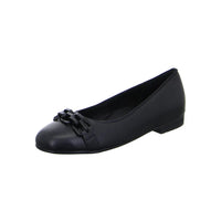 WOMEN'S ARA SCOUT BALLET FLAT CHAIN | BLACK LEATHER