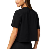 WOMEN'S FABLETICS 100% COTTON BOXY TEE | BLACK