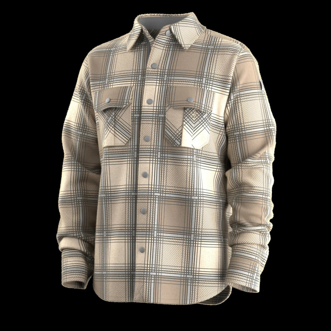 MEN'S SMARTWOOL ANCHOR LINE CROPPED SHIRT JACKET | ALMOND PLAID