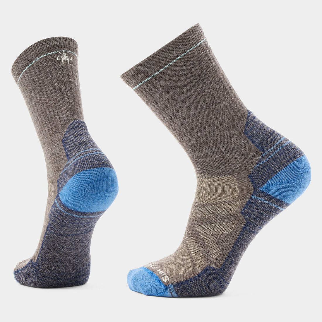SMARTWOOL HIKE  LIGHT CUSHION CREW |TAUPE / LAGUNA BLUE