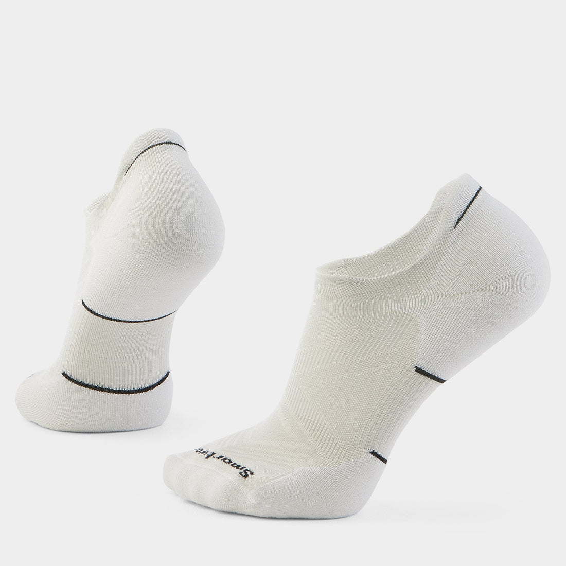 UNISEX SMARTWOOL RUN ZERO CUSHION LOW ANKLE | BLACK / WHITE