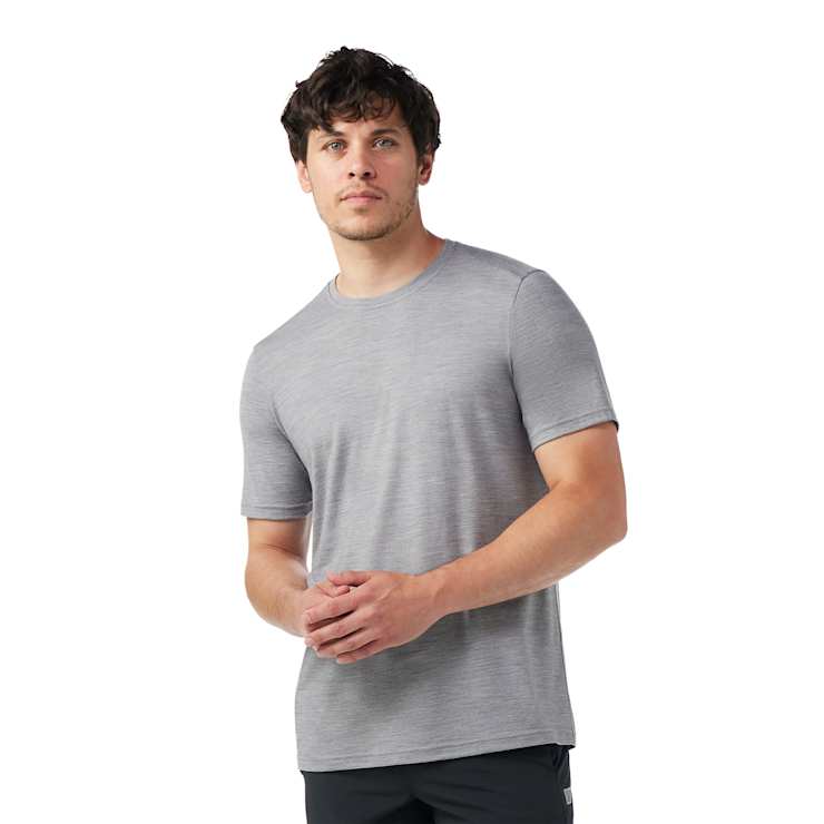 MEN'S SMARTWOOL ACTIVE SHORT SLEEVE | LIGHT GRAY HEATHER