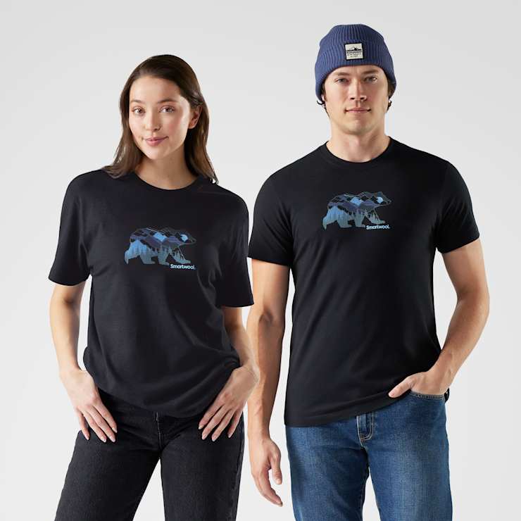 UNISEX SMARTWOOL BEAR VIEW SHORT SLEEVE GRAPHIC TEE | BLACK