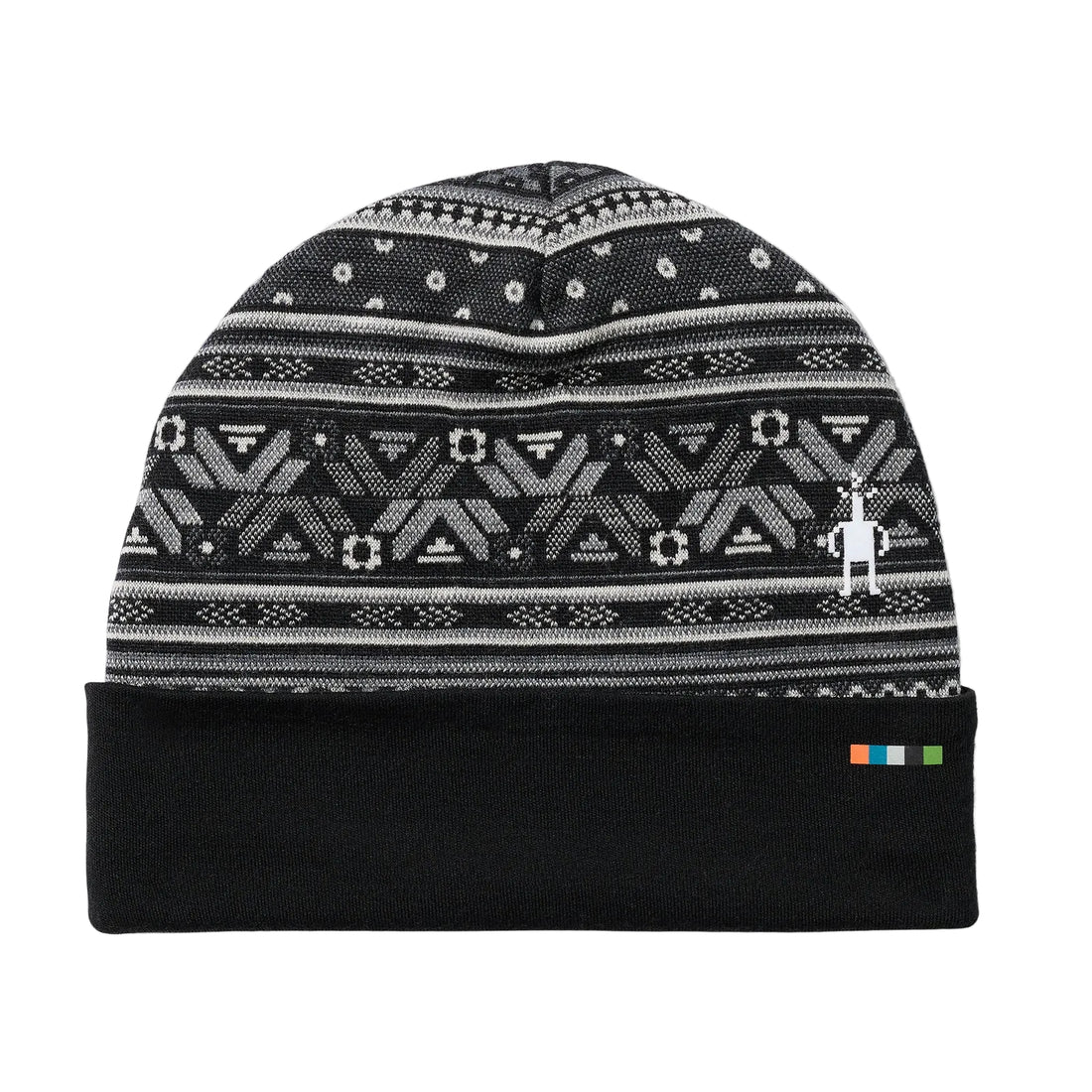 UNISEX SMARTWOOL THERMAL MERINO REVERSIBLE CUFFED BEANIE | BLACK FAIR ISLE FUN