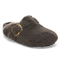 UNISEX BIRKENSTOCK BOSTON BIG BUCKLE TEDDY SHEARLING | CONCRETE GRAY