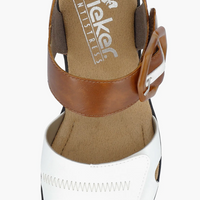 WOMEN'S RIEKER ROSE 76 WEDGE | WHITE / SHERRY