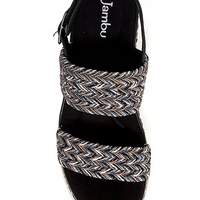 WOMEN'S JAMBU DESTINY SANDAL WEDGE | BLACK MULTI