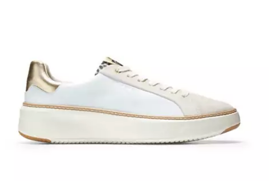 WOMEN'S COLE HAAN GRANDPRØ TOPSPIN SNEAKER | WHITE / LEOPARD PRINT