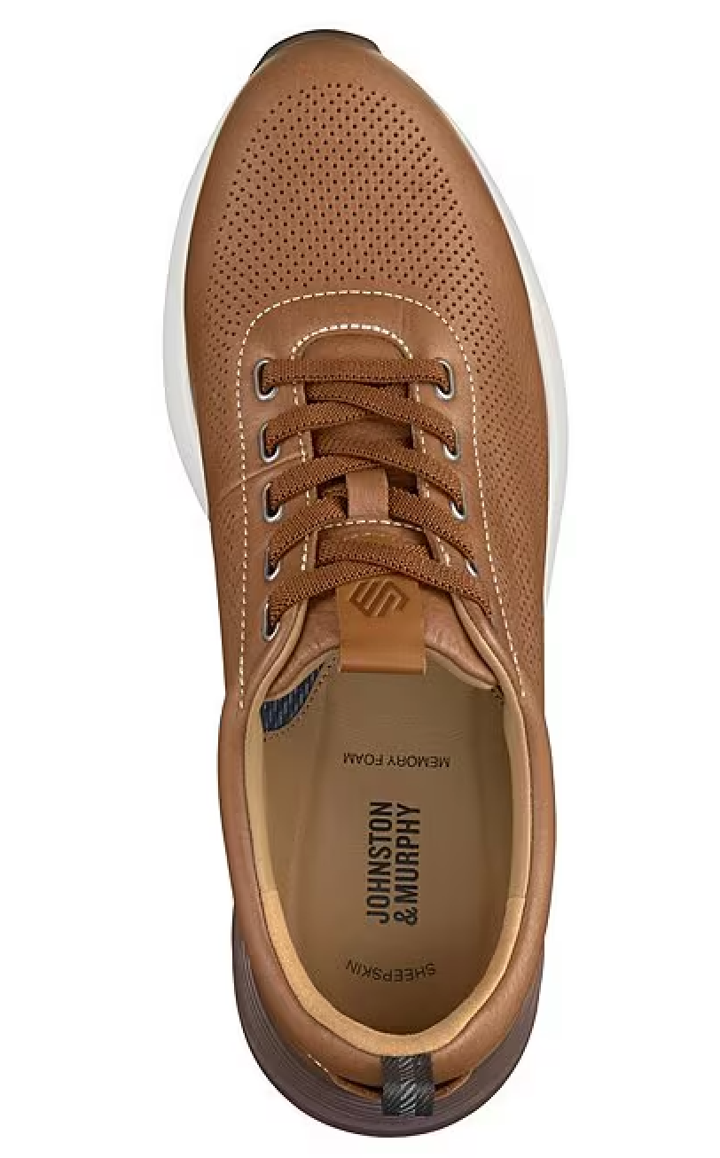 MEN'S JOHNSTON & MURPHY KINNON PERFORATED JOGGER | TAN