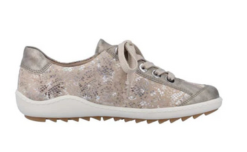 WOMEN'S REMONTE LIV 02 ZIP SNEAKER | PERLE / BEIGE-METALLIC