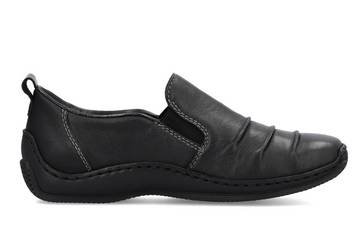 WOMEN'S RIEKER CELIA 89 LEATHER SLIP-ON | BLACK