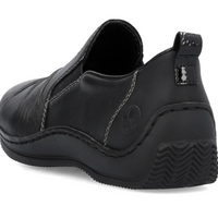 WOMEN'S RIEKER CELIA 89 LEATHER SLIP-ON | BLACK