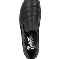 WOMEN'S RIEKER CELIA 89 LEATHER SLIP-ON | BLACK