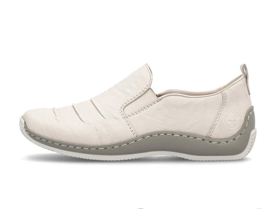 WOMEN'S RIEKER CELIA 89 LEATHER SLIP-ON | BEIGE