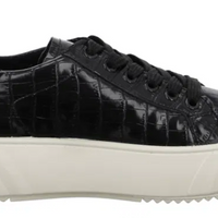 WOMEN'S ARA MIKKY PLATFORM SNEAKER | BLACK CROCO PRINT