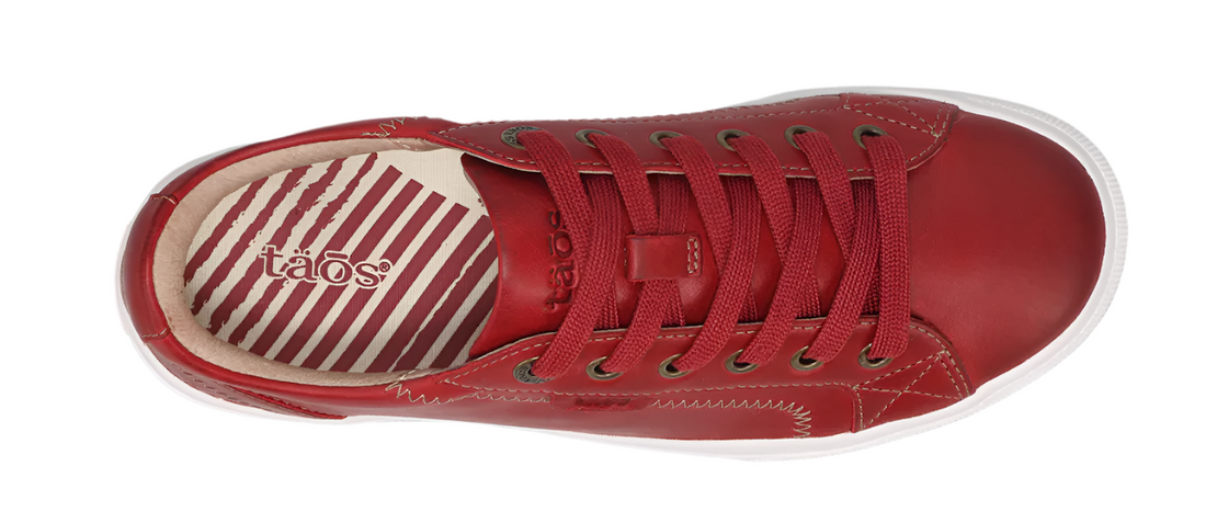 WOMEN'S TAOS PLIM SOUL LUX SNEAKER | RED LEATHER