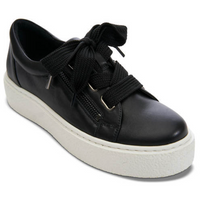 WOMEN'S VANELI YUCEL SIDE ZIP LACE UP SNEAKER | BLACK MARGE NAPPA