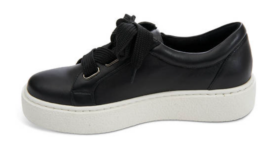 WOMEN'S VANELI YUCEL SIDE ZIP LACE UP SNEAKER | BLACK MARGE NAPPA