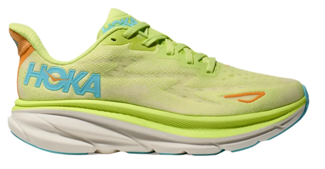 WOMEN'S HOKA CLIFTON 9 | LETTUCE / SOLAR FLARE