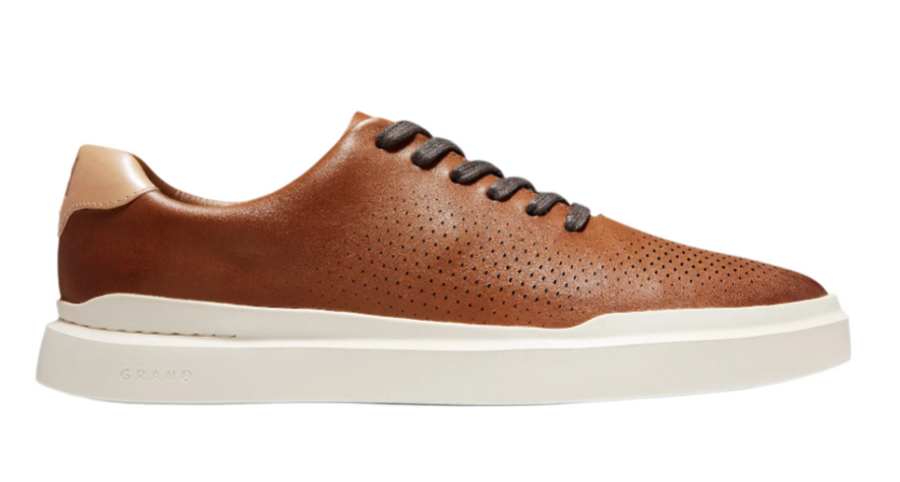 MEN'S COLE HAAN GRANDPRØ RALLY LASER CUT SNEAKERS | BRITISH TAN / IVORY