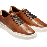 MEN'S COLE HAAN GRANDPRØ RALLY LASER CUT SNEAKERS | BRITISH TAN / IVORY